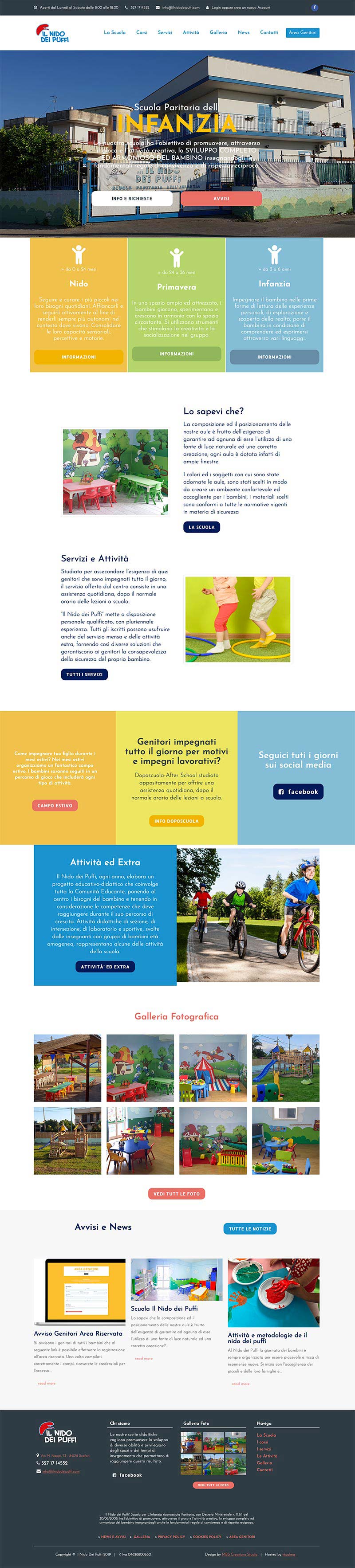 Web Design asilo e scuola infanzia il nido dei puffi